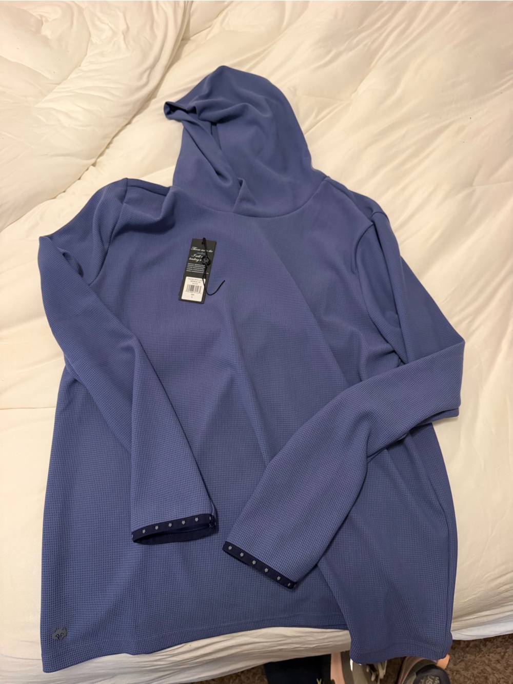 Men's Light Blue Mock Neck Pullover Sweatshirt